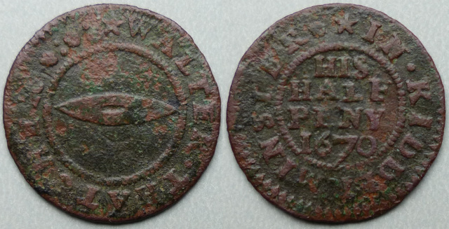 Kidderminster, Walter Thatcher 1670 halfpenny